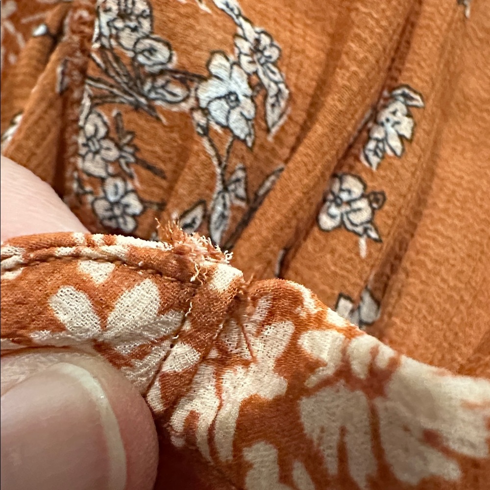 Free People Serena Blouse rust floral print Large - Picture 9 of 9